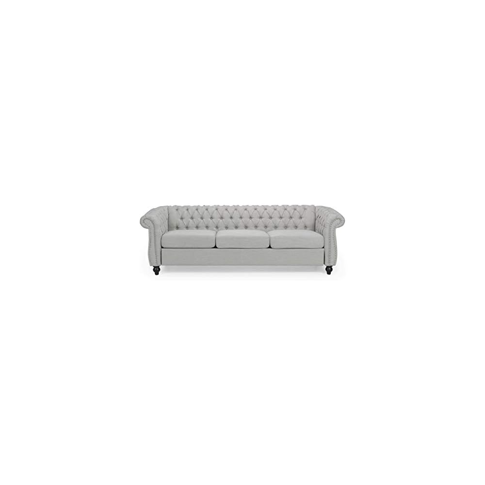 Christopher Knight Hom Norma Sofas, Cloud Gray, Dark Brown