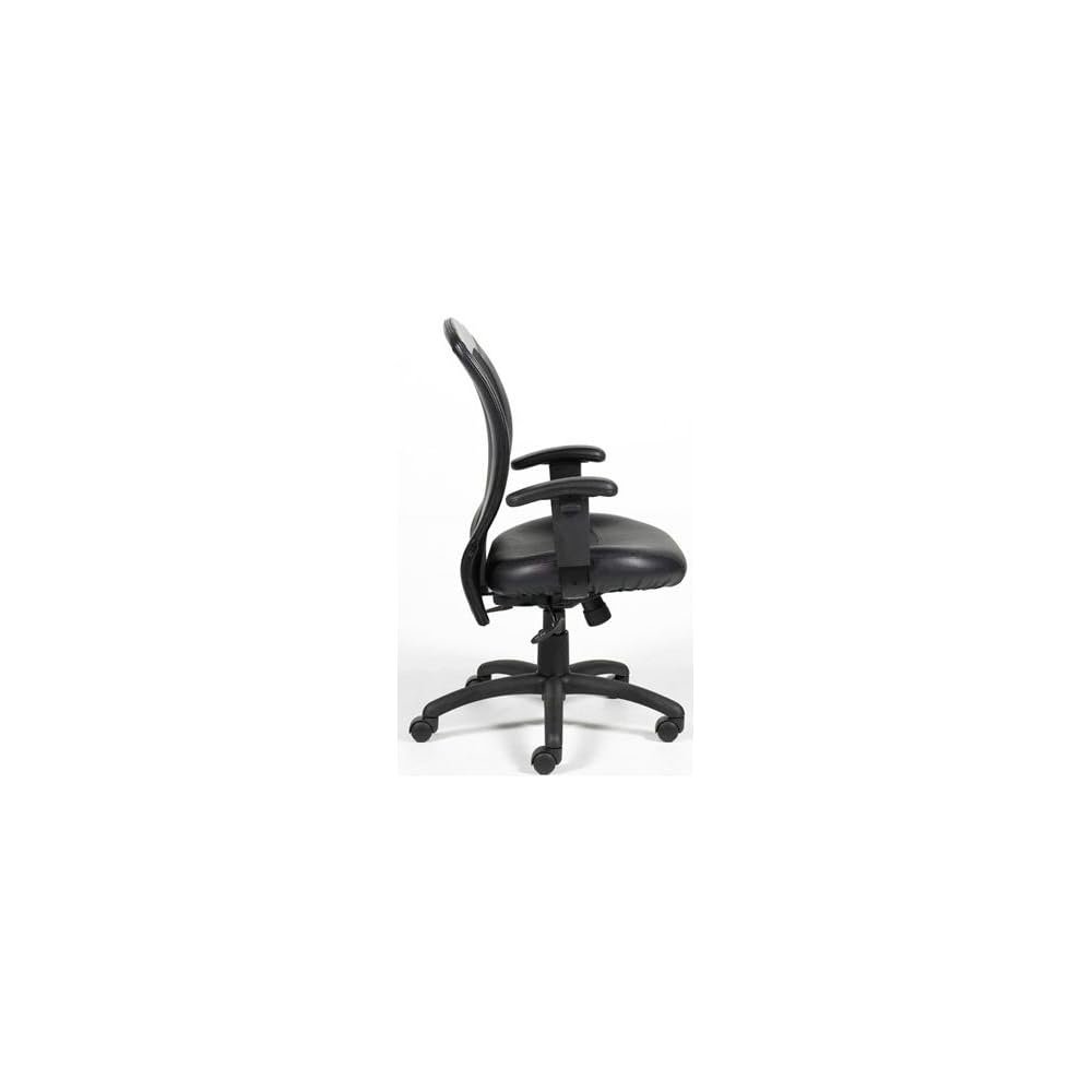 Offices To Go Mesh Office Chair Overall Dimensions: 24.5" W X 25" D X 38" H Seat Size: 21" W X 18-19.5" D Back Size: 18" W X 19.5" H - Black Leather