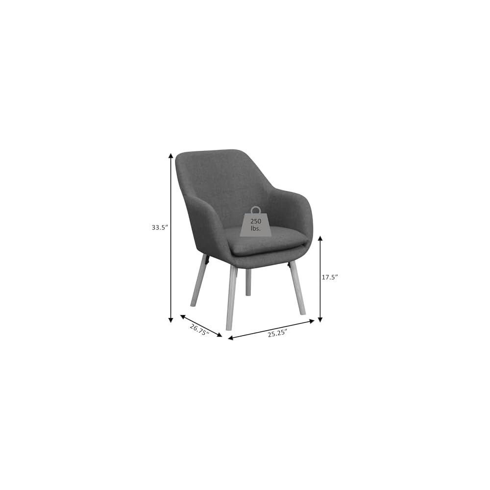Convenience Concepts Take a Seat Charlotte Accent Chair, Denim Blue Linen