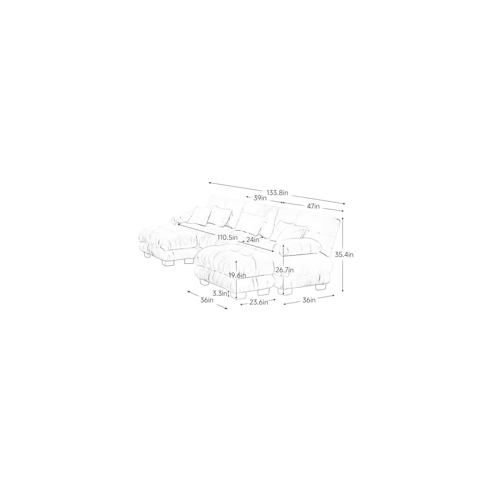 Modular Sectional Sofa, Oversized Couches for Living Room with Deep Seats