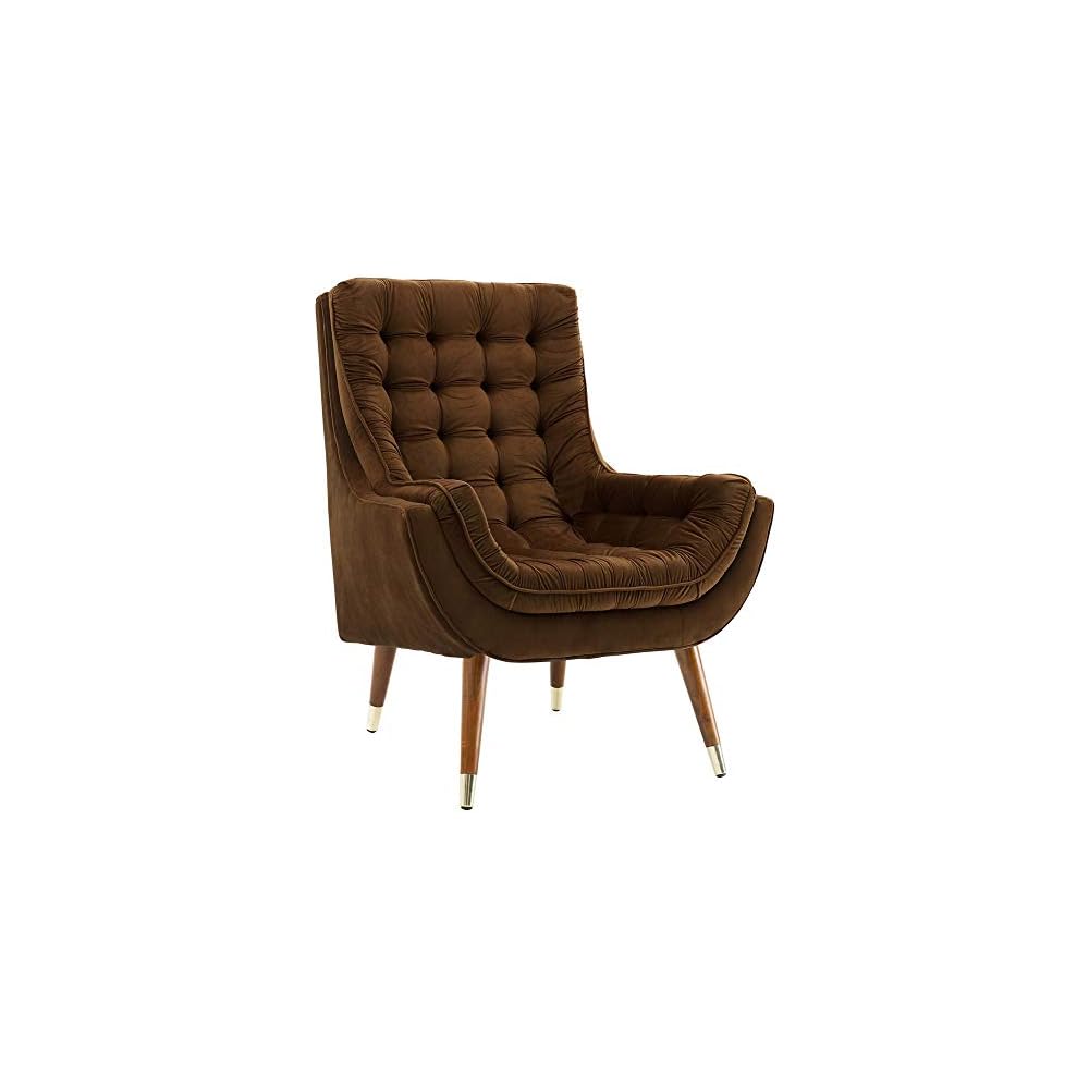Modway Suggest Button Tufted Upholstered Velvet Lounge Chair, Black