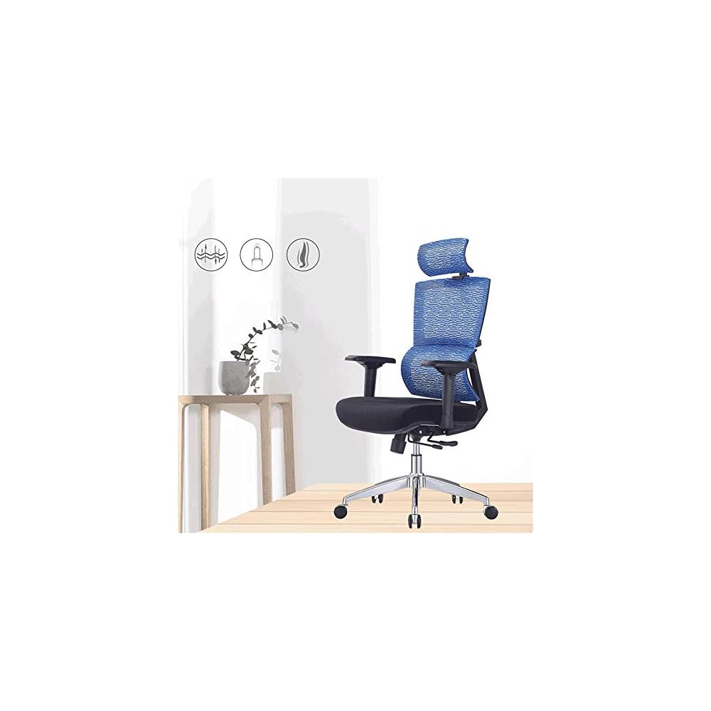 Renovation House Office Chair Desk Chair Swivel Seat Computer Chair Ergonomic Mesh Support Office Chair Office Home (Colour: Blue Size: 86x64x33cm)