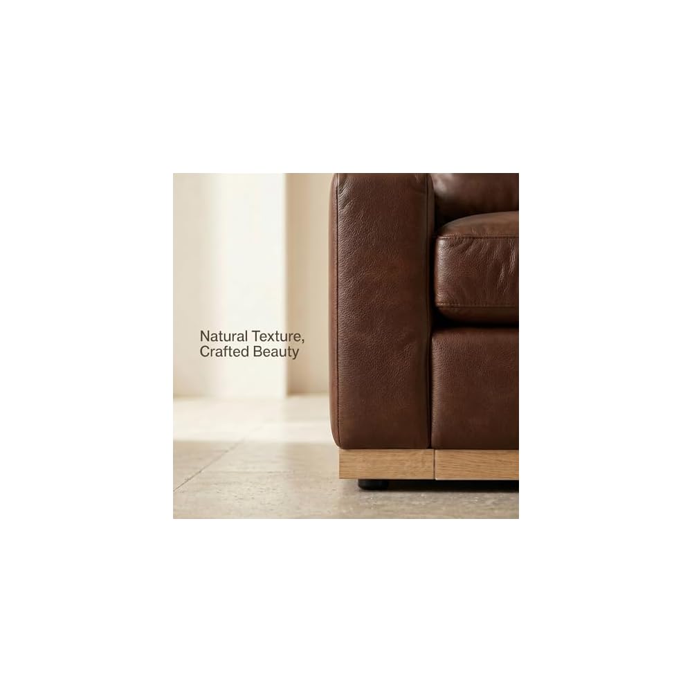 Sunny Heart 86" Modern PU Leather Loveseat Sofa for Living Room,2 Seater Deep Seat Modular Sofa Couch,Solid Wood Frame,Spring Cushions, Removable Covers,Easy Assembly for Small Spaces,Brown