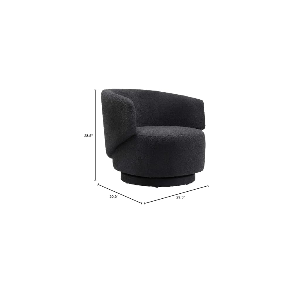 Modway EEI-6357-BLK Celestia Boucle Fabric Swivel Chair, Black