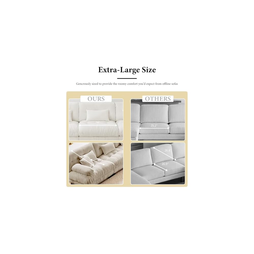 Modular Sectional Sofa, Oversized Couches for Living Room with Deep Seats