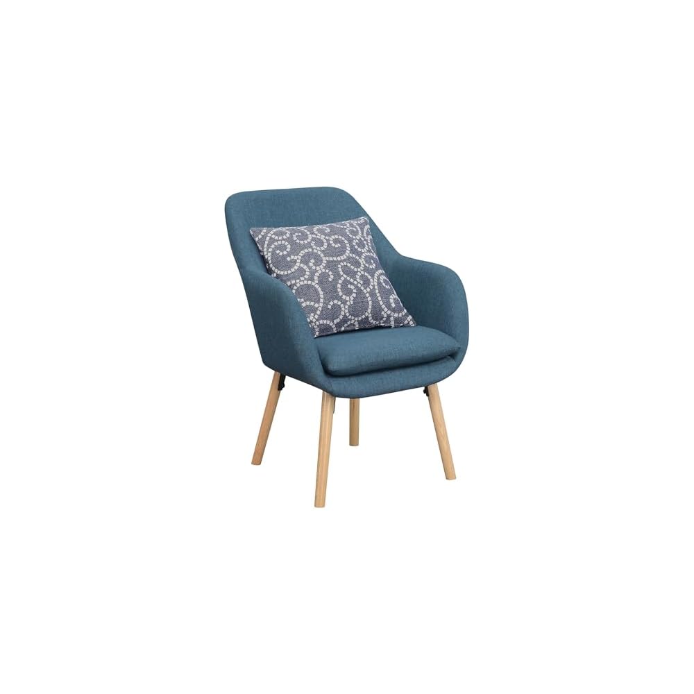 Convenience Concepts Take a Seat Charlotte Accent Chair, Denim Blue Linen