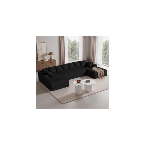 131'' Large Sectional Couches with Chaise, U Shaped Cloud Sofa 1pcs