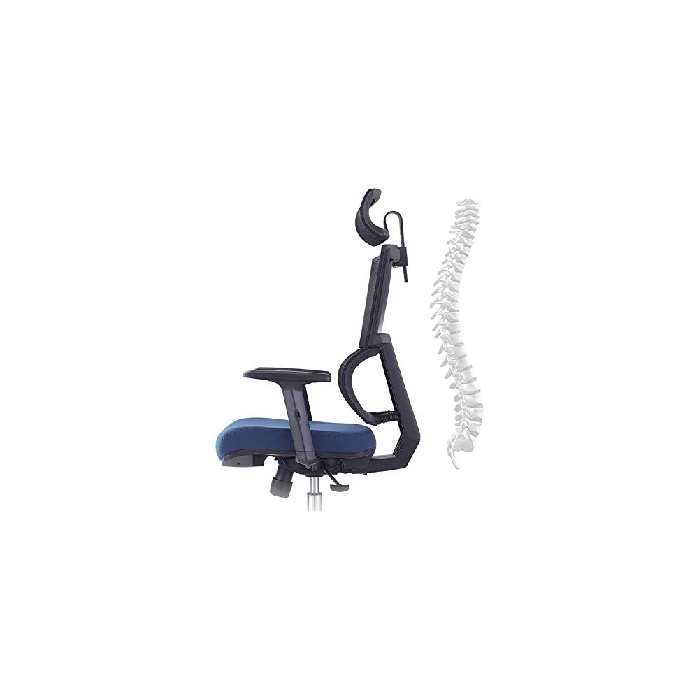 Renovation House Office Chair Desk Chair Swivel Seat Computer Chair Ergonomic Mesh Support Office Chair Office Home (Colour: Blue Size: 86x64x33cm)