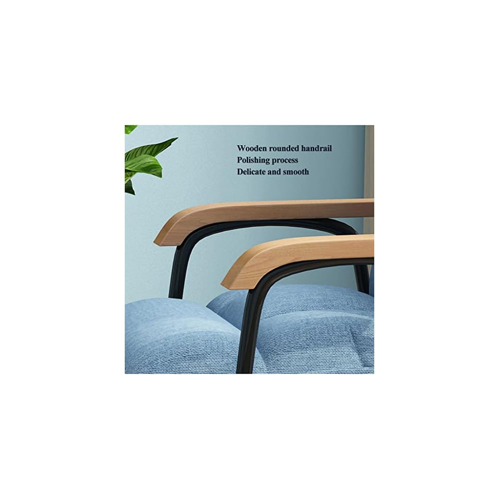 LSLYTQ Mid-Century Rocking Chair, Home Living Room Bedroom Reclin, Metal Tufted Armchair, Full Body Armchair for Living Room