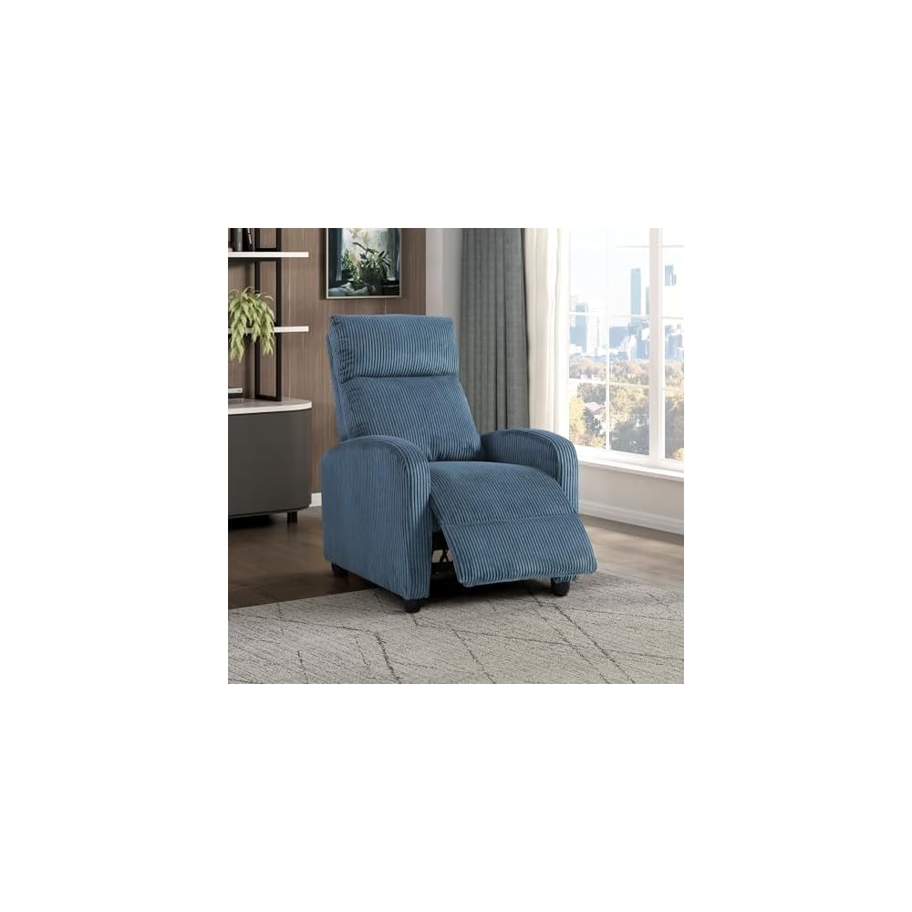 Lexicon Corduroy Pushback Recliner Chair, Beige