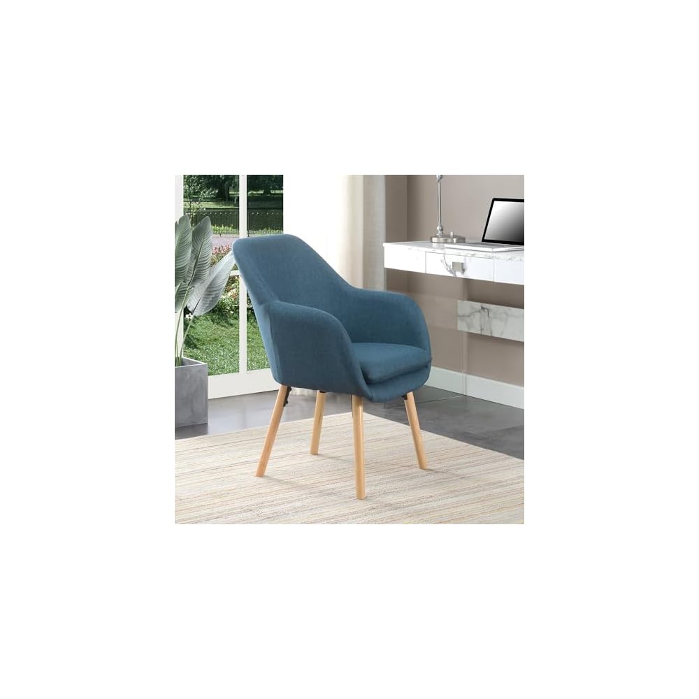 Convenience Concepts Take a Seat Charlotte Accent Chair, Denim Blue Linen
