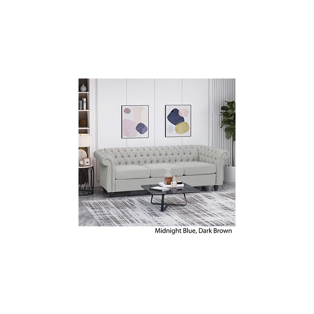 Christopher Knight Hom Norma Sofas, Cloud Gray, Dark Brown