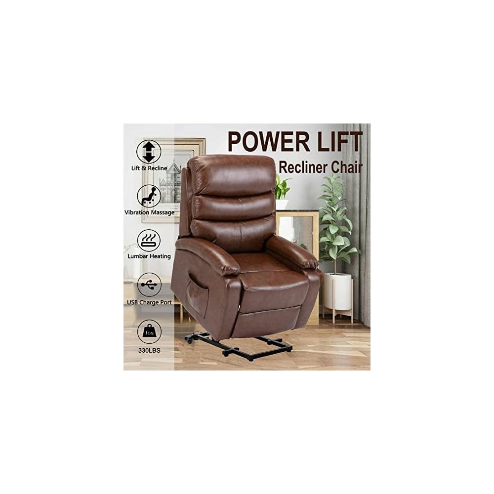 Living Room Chairs Power Lift Recliner Massage Chair W/Heat Vibration for Elderly Living Room Chair