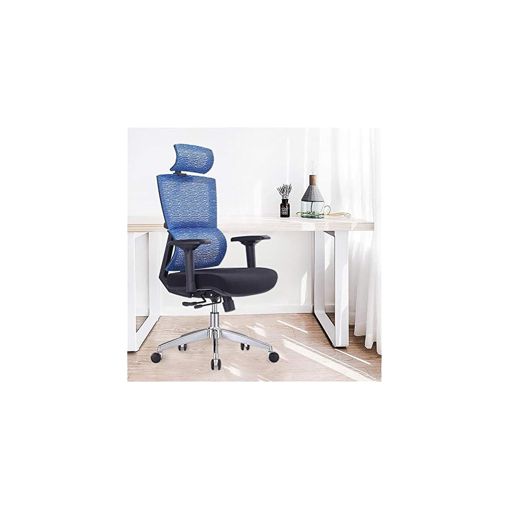 Renovation House Office Chair Desk Chair Swivel Seat Computer Chair Ergonomic Mesh Support Office Chair Office Home (Colour: Blue Size: 86x64x33cm)
