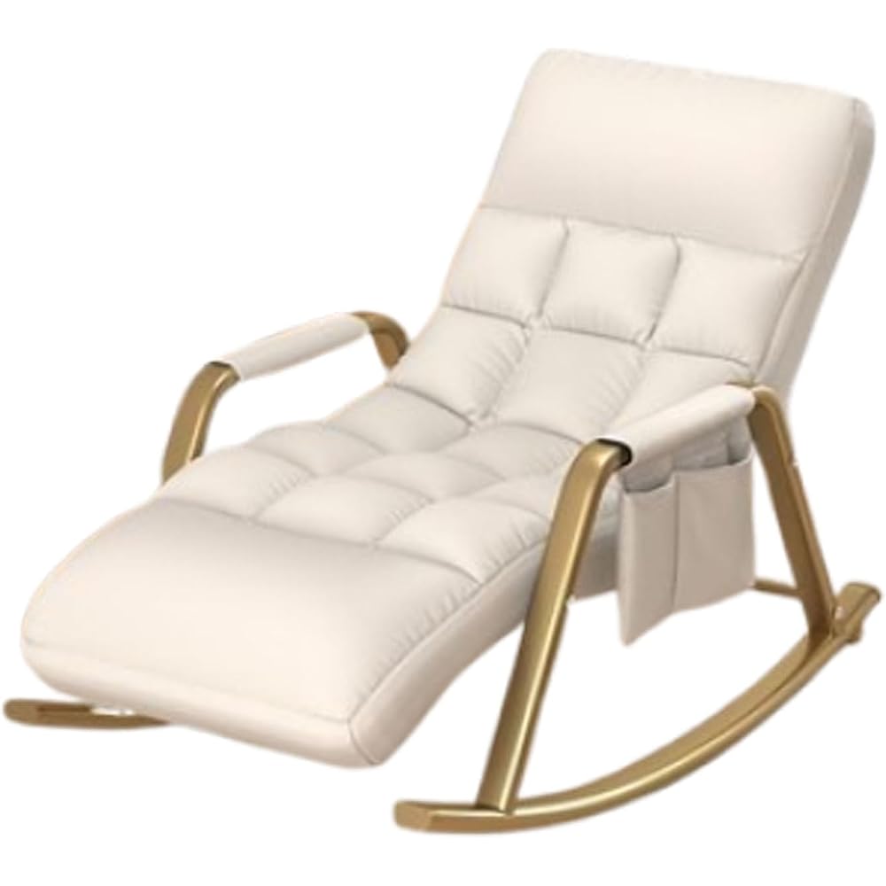 Tech Fabric Rocking Recliner Chair – Convertible Sleeper, Single Seater Lazy Sofa for Home, Balcony & Leisure Use,F