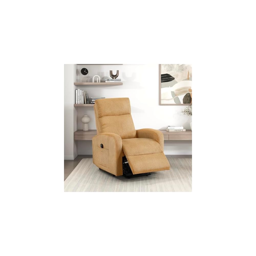 Lexicon Corduroy Pushback Recliner Chair, Beige