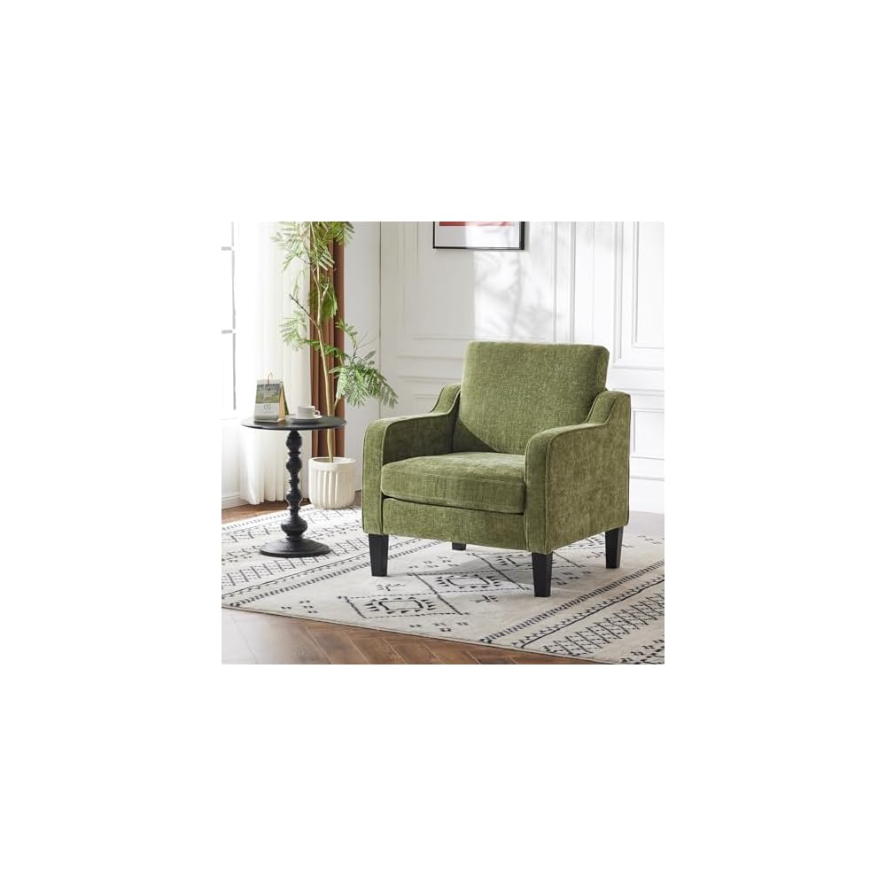VINGLI Accent Chair, Chenille Upholstered Armchair, 380 LBS, Living Room