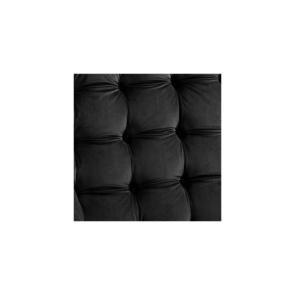 Modway Suggest Button Tufted Upholstered Velvet Lounge Chair, Black