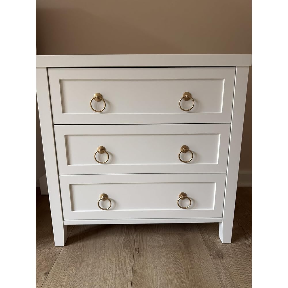 Huuger Night Stand with Charger Station and USB-C Port, 3 Drawer Nightstand