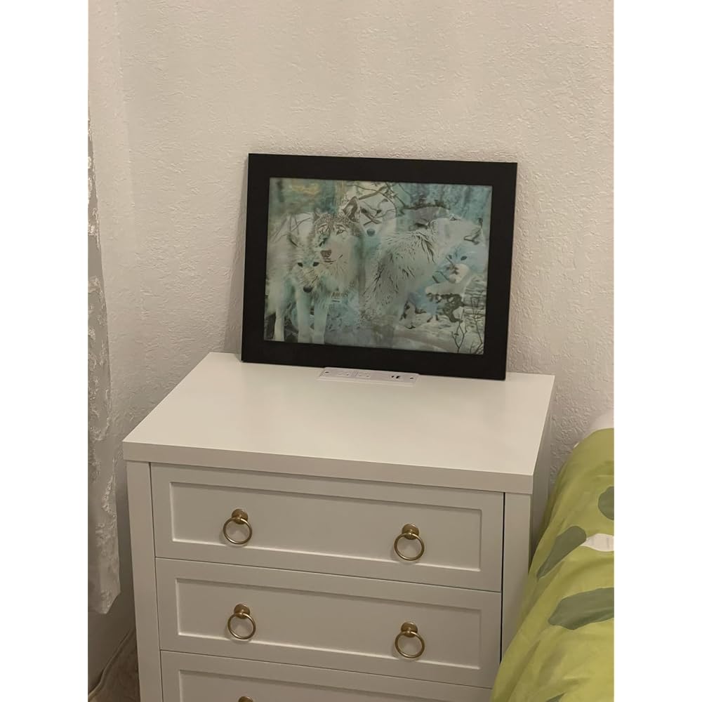 Huuger Night Stand with Charger Station and USB-C Port, 3 Drawer Nightstand