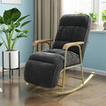 LSLYTQ Mid-Century Rocking Chair, Home Living Room Bedroom Reclin, Metal Tufted Armchair, Full Body Armchair for Living Room