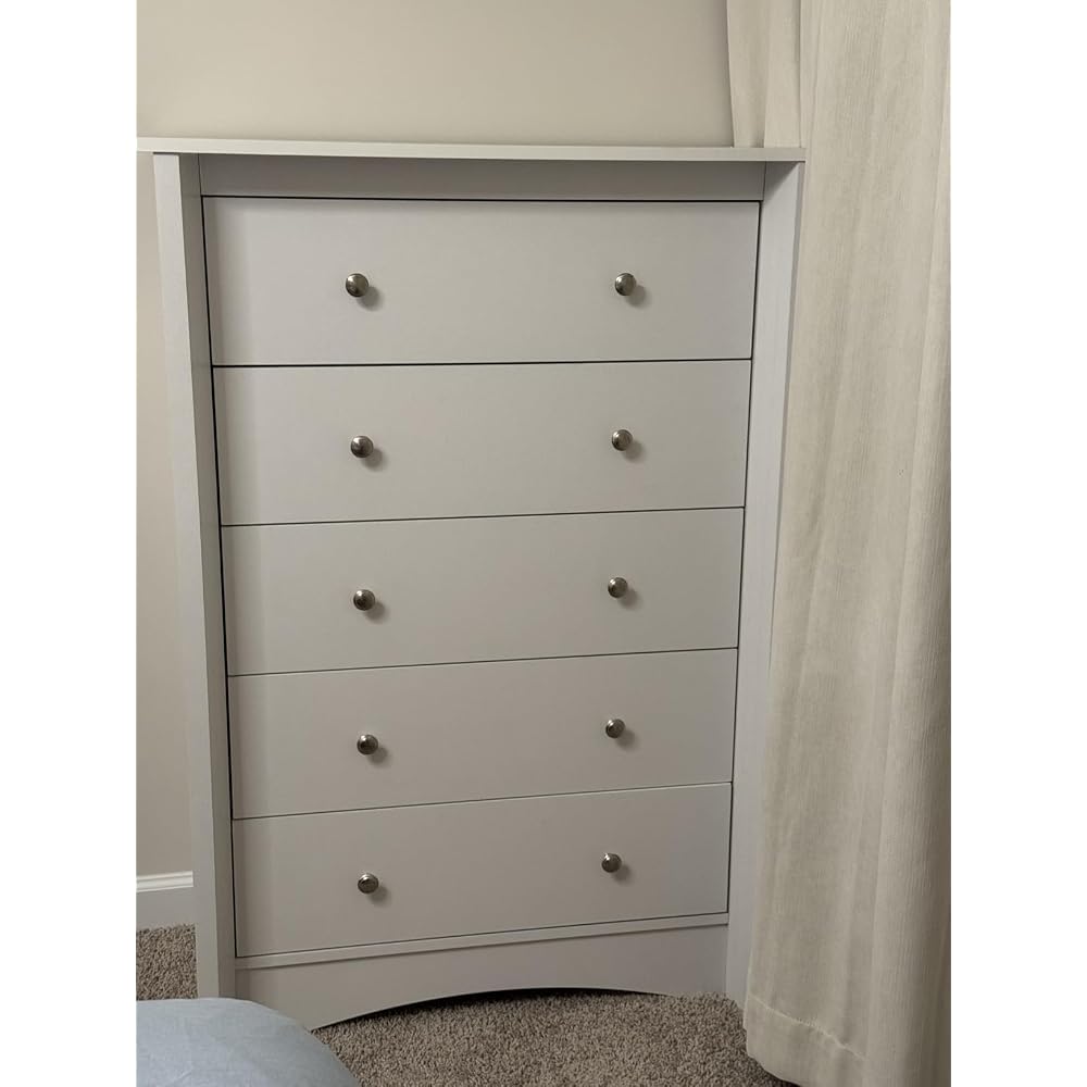YESHOMY Tall Dresser for Bedroom, Modern Dressers with 5 Drawers, White