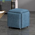 5 in 1 Cube Seat with Swivel Casters Stackable Sofa Chair Stools Blue 18x18 inch Movable Footstool Rolling Chair for Bedroom