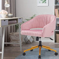 Modern Swivel Velvet Office Desk Chair Pink Color in Gold Metal Luxury Height Adjustable Computer Chair Living Room Chair