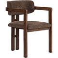 Stylish Beech Wood Chair Brown & Dark Walnut 54 x 76 x 54 cm | Easy Clean Polyester Chenille Fabric 5cm Foam Cushion | Perfect for Home & Office Elegant Design