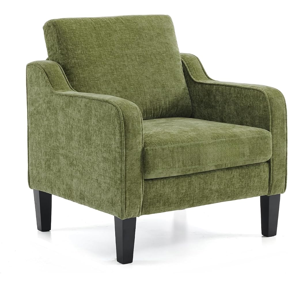 VINGLI Accent Chair, Chenille Upholstered Armchair, 380 LBS, Living Room