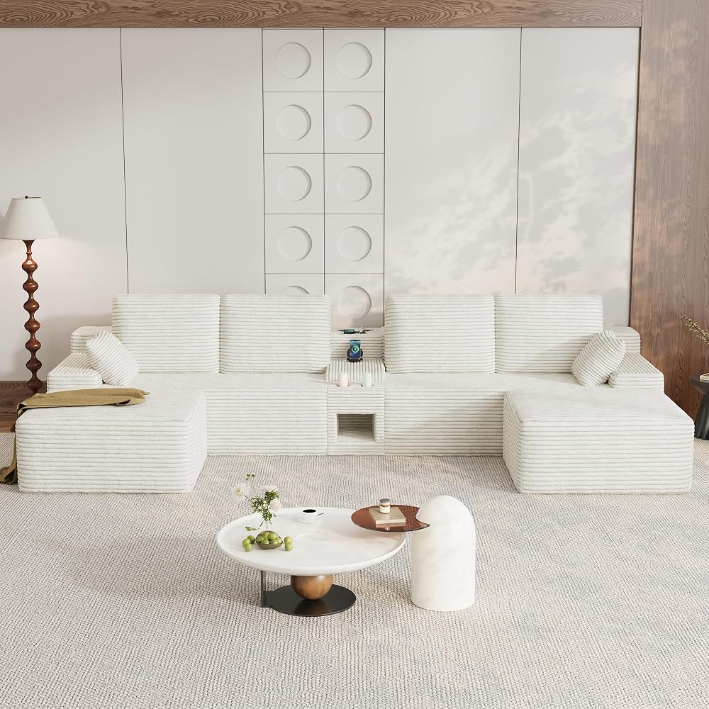 150" Oversized U-Shaped Modular Sectional Sofa