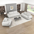 Lexicon 3 Piece Living Room Furniture Sets, Chenille Upholstered Living Room Sofa Set, Tufted Cushion, Removable Back Cushion Covers, Comfy Couches Including Chair,Loveseat & Sofa, Beige
