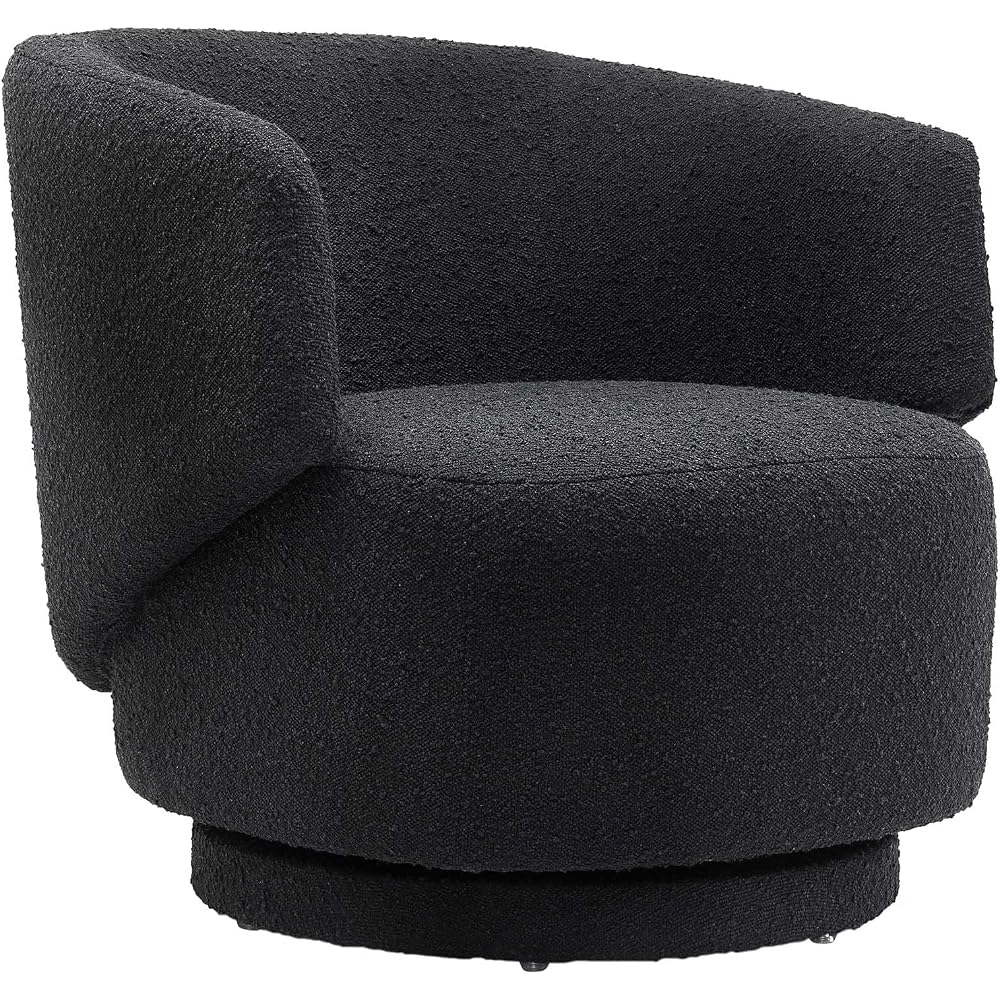 Modway EEI-6357-BLK Celestia Boucle Fabric Swivel Chair, Black