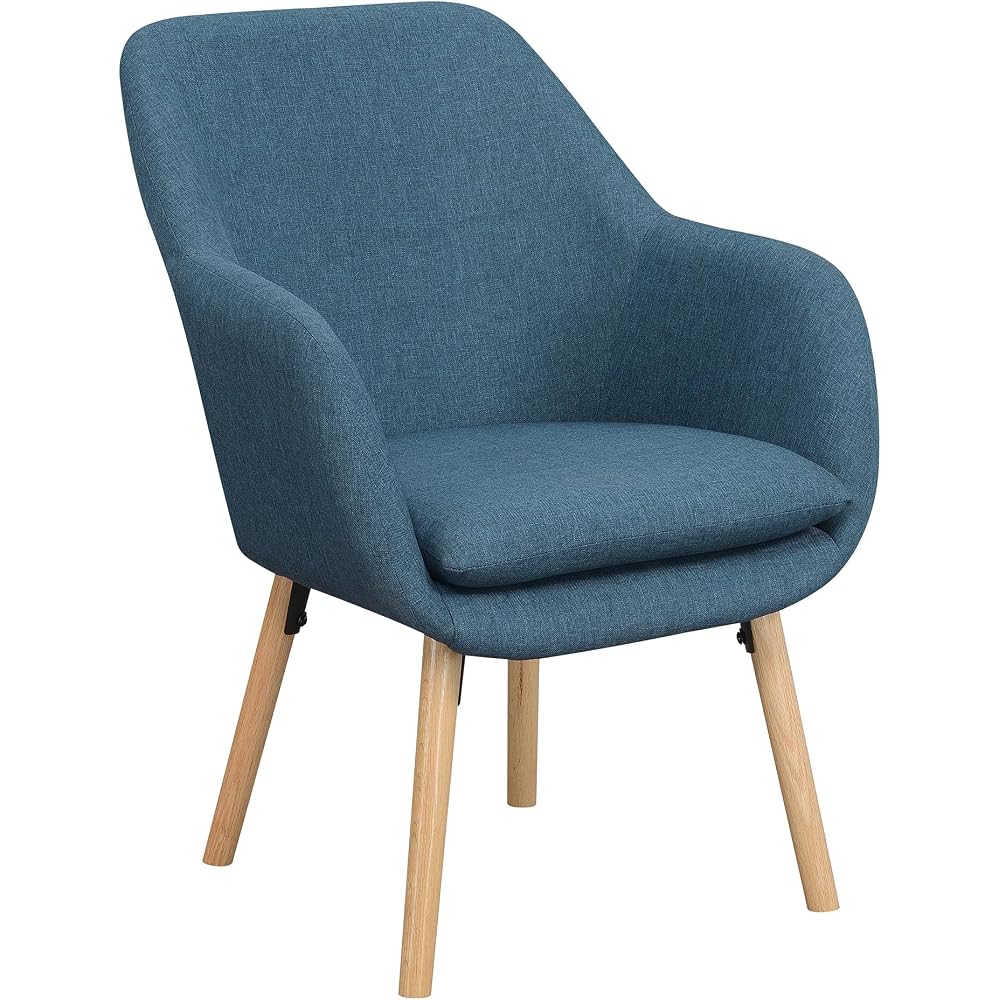 Convenience Concepts Take a Seat Charlotte Accent Chair, Denim Blue Linen
